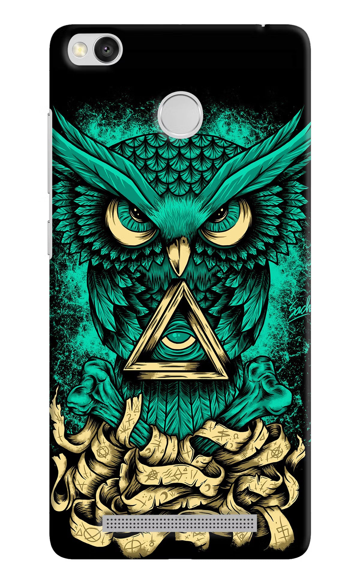 Green Owl Redmi 3S Prime Hard Case Back Cover by Casekaro