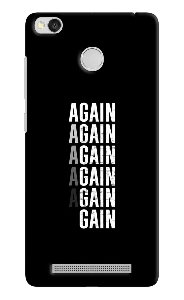 Again Again Gain Redmi 3S Prime Hard Case Back Cover by Casekaro