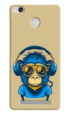 Monkey Headphone Redmi 3S Prime Hard Case Back Cover by Casekaro