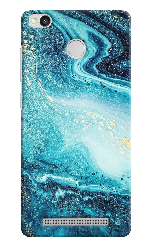 Blue Glitter Marble Redmi 3S Prime Hard Case Back Cover by Casekaro