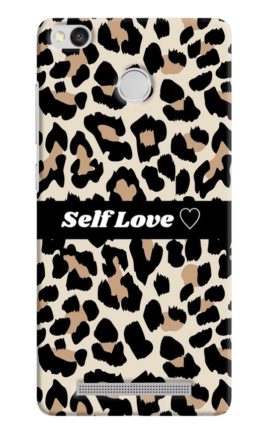 Leopard Print Self Love Redmi 3S Prime Hard Case Back Cover by Casekaro