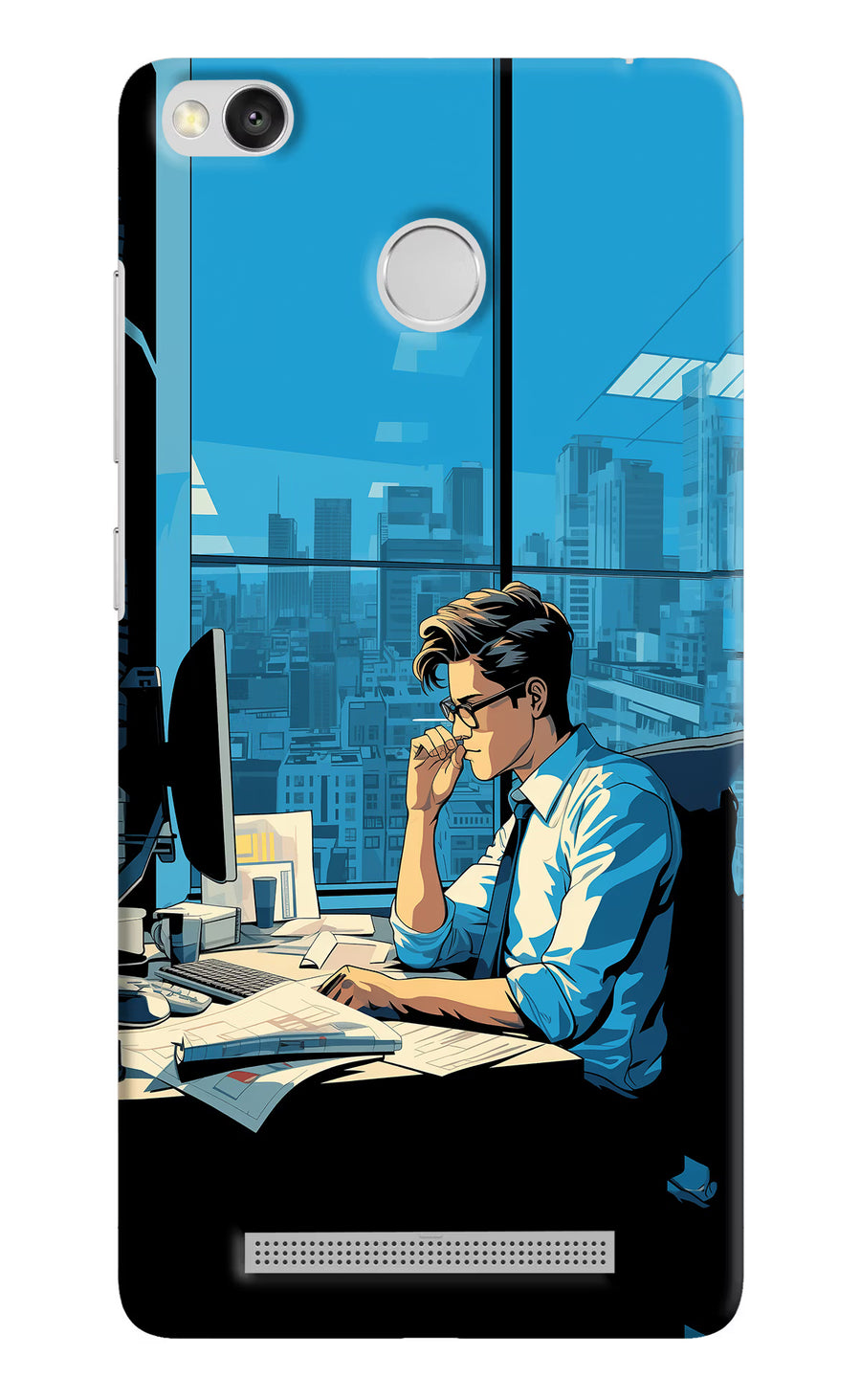 Focused Hustler (AI Generated) Redmi 3S Prime Back Cover, Hard case