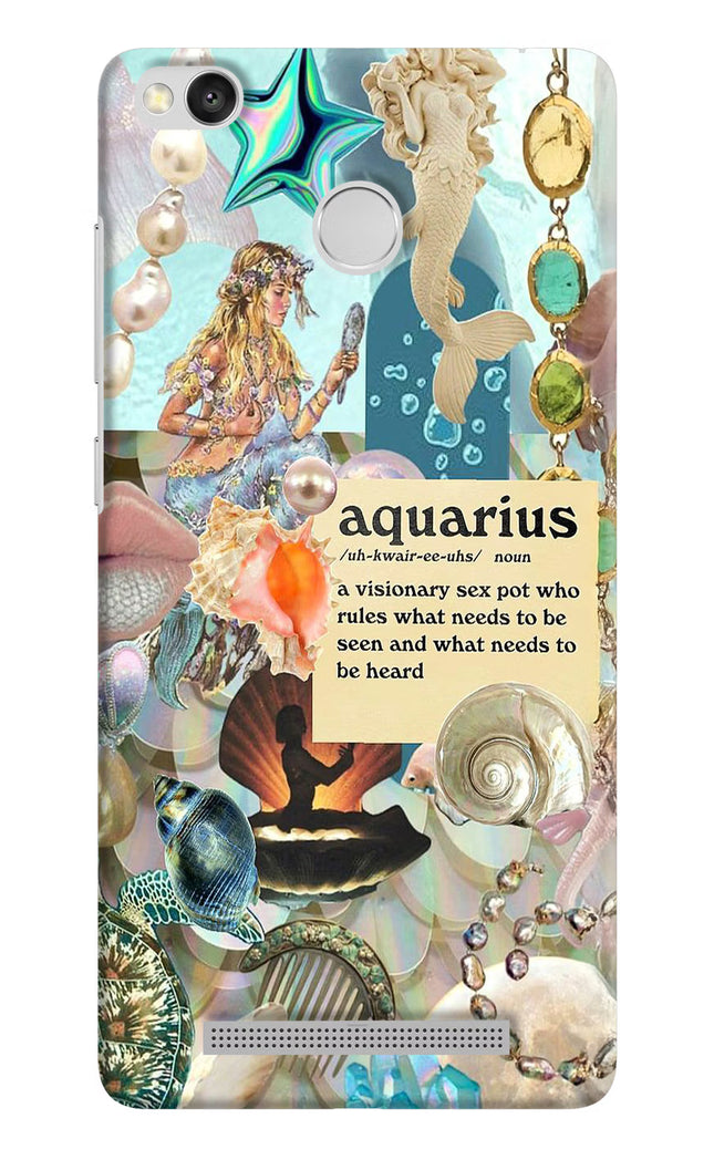 Aquarius Zodiac Redmi 3S Prime Hard Case Back Cover by Casekaro
