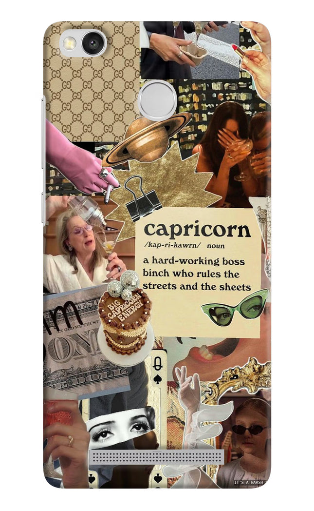 Capricorn Zodiac Redmi 3S Prime Hard Case Back Cover by Casekaro