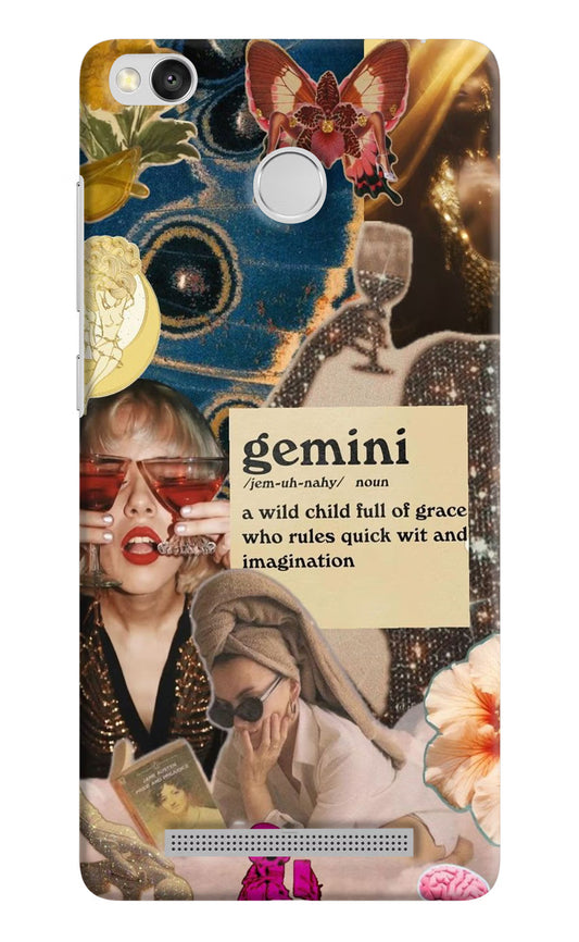 Gemini Zodiac Redmi 3S Prime Hard Case Back Cover by Casekaro