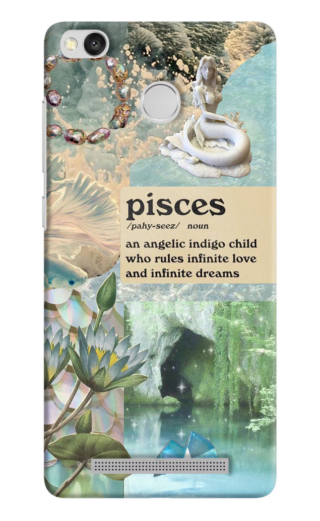 Pisces Zodiac Redmi 3S Prime Hard Case Back Cover by Casekaro