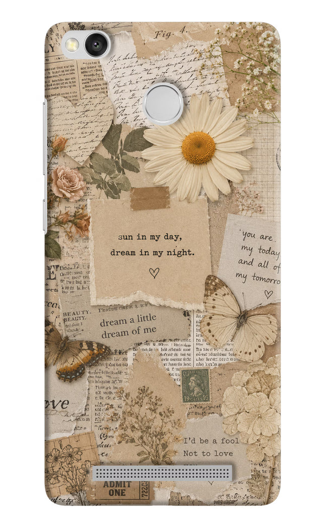 Vintage case Redmi 3S Prime Hard Case Back Cover by Casekaro