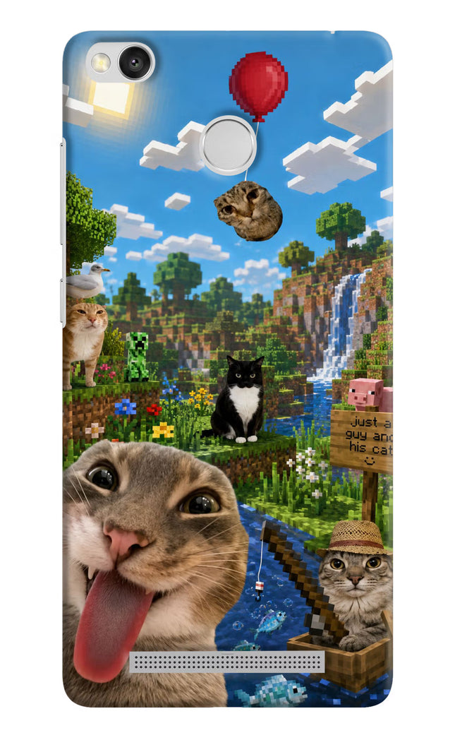 Minecraft Cat Chaos Redmi 3S Prime Hard Case Back Cover by Casekaro