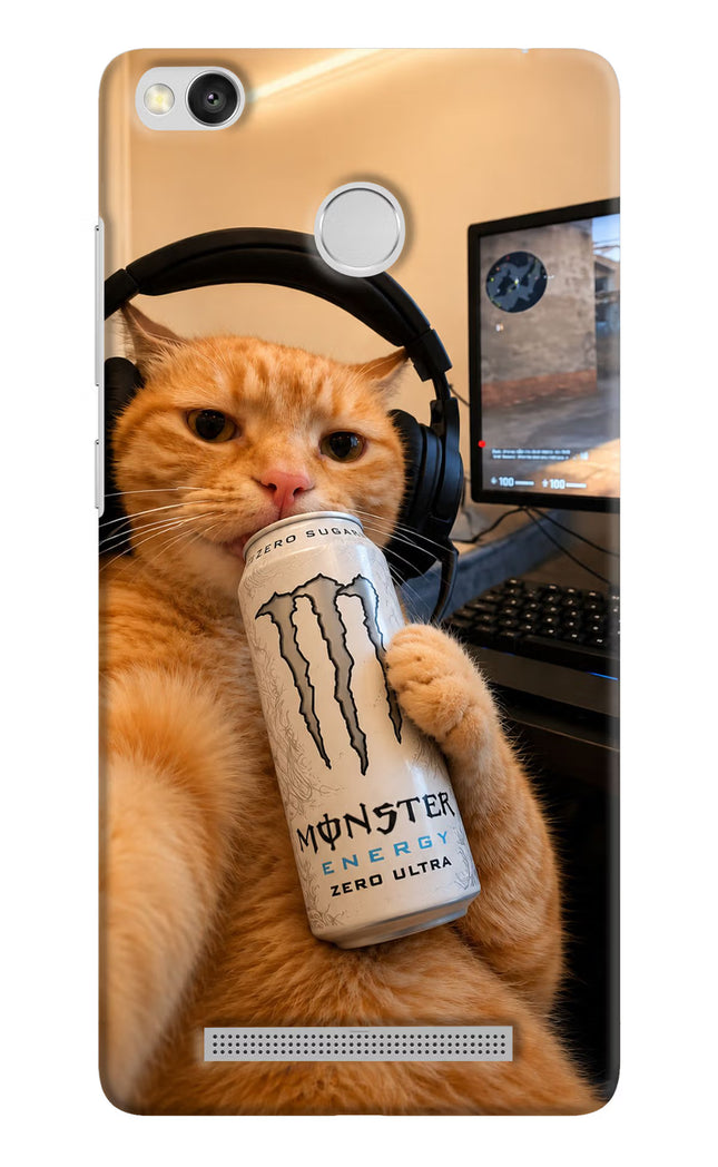 Gamer Cat Energy Redmi 3S Prime Hard Case Back Cover by Casekaro