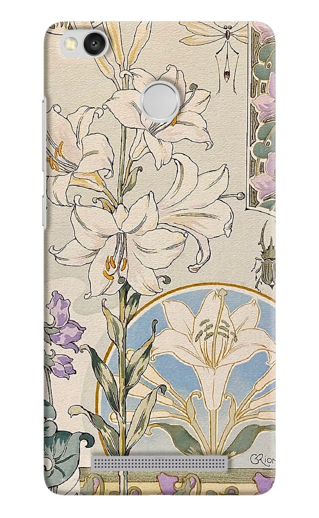 White Lily Redmi 3S Prime Hard Case Back Cover by Casekaro