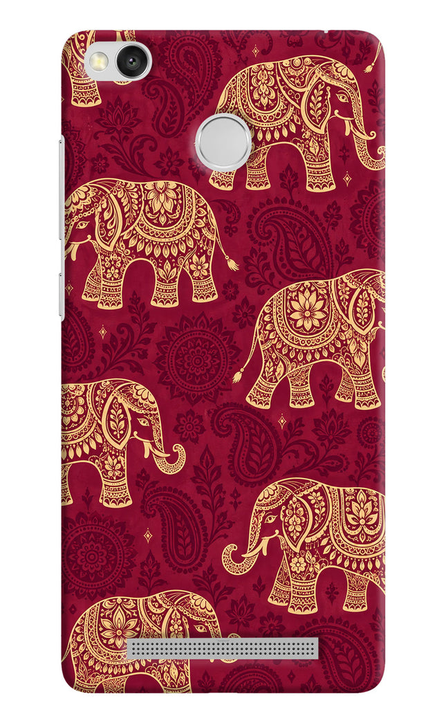 Maroon Elephant Redmi 3S Prime Back Cover