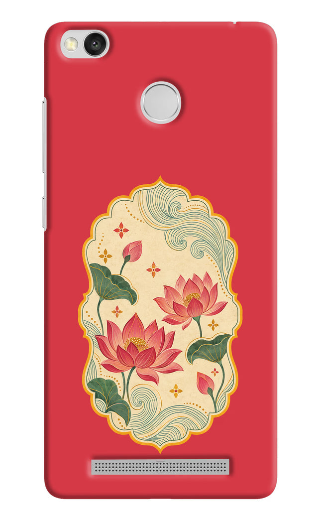 Pink Lotus Redmi 3S Prime Back Cover