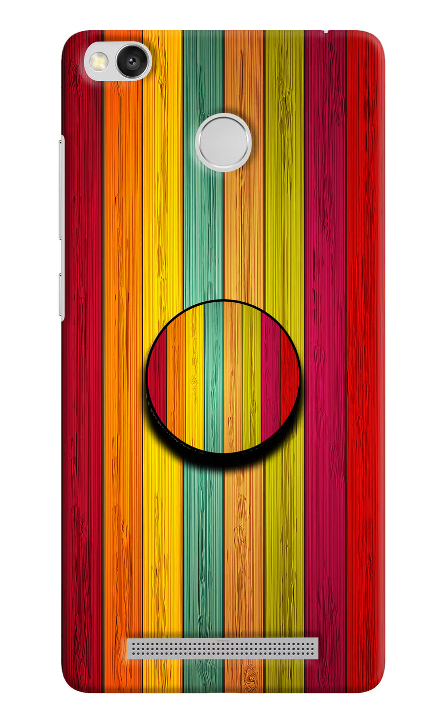 Multicolor Wooden Redmi 3S Prime Pop Case, Hard case
