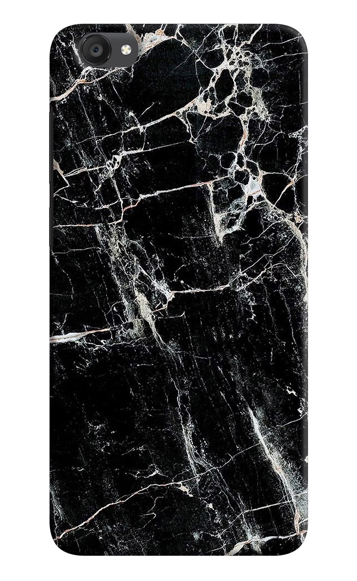 Black Marble Texture Vivo Y55s Hard Case Back Cover by Casekaro