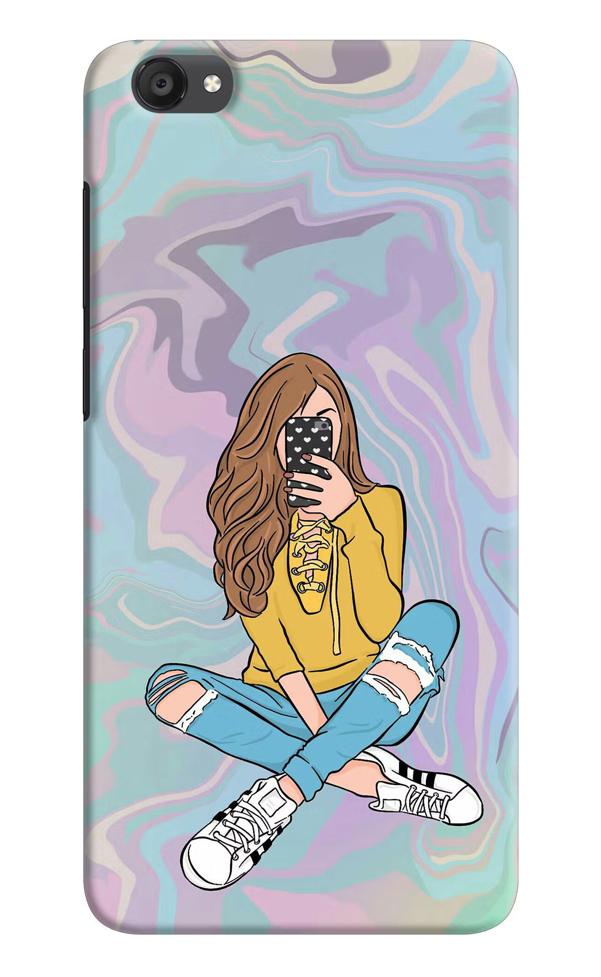 Selfie Girl Vivo Y55s Hard Case Back Cover by Casekaro