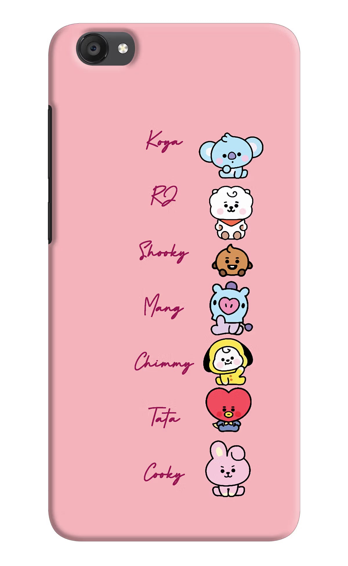 BTS names Vivo Y55s Hard Case Back Cover by Casekaro