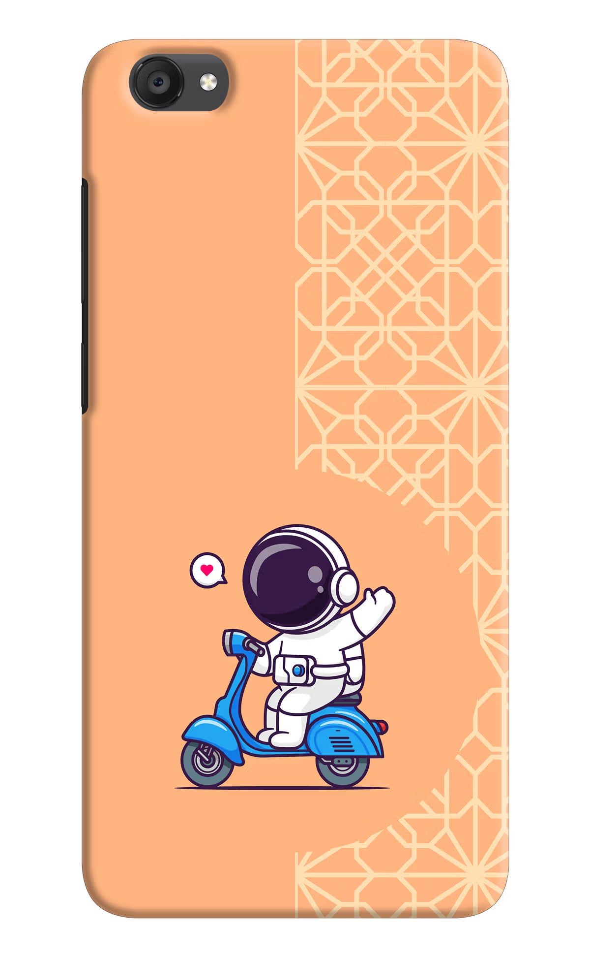 Cute Astronaut Riding Vivo Y55s Hard Case Back Cover by Casekaro