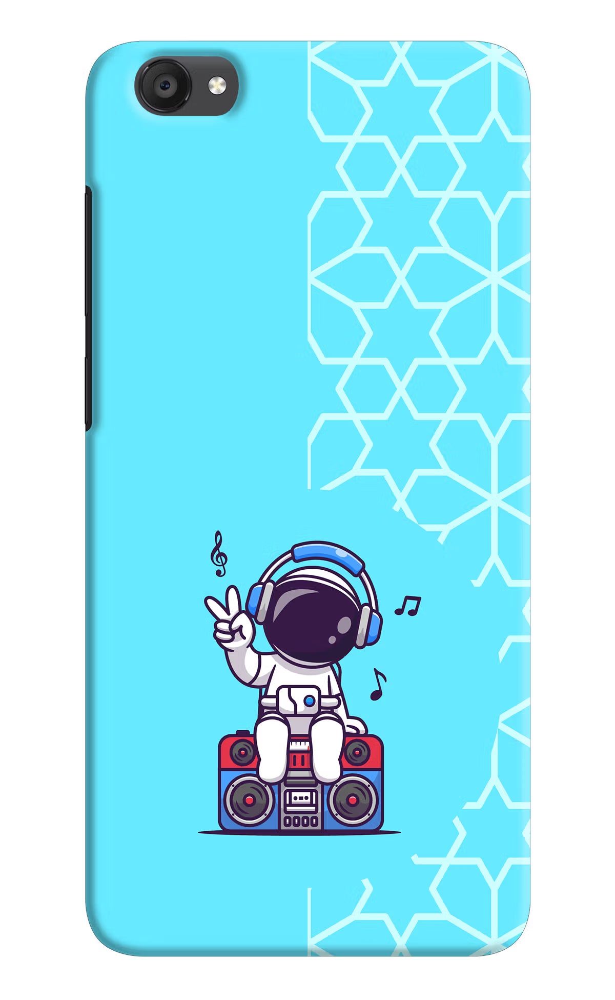 Cute Astronaut Chilling Vivo Y55s Hard Case Back Cover by Casekaro
