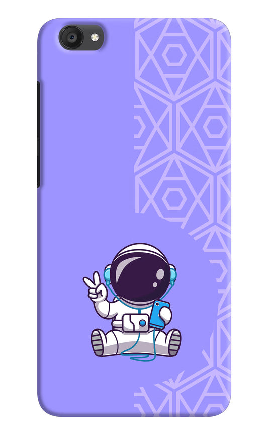 Cute Astronaut Chilling Vivo Y55s Hard Case Back Cover by Casekaro