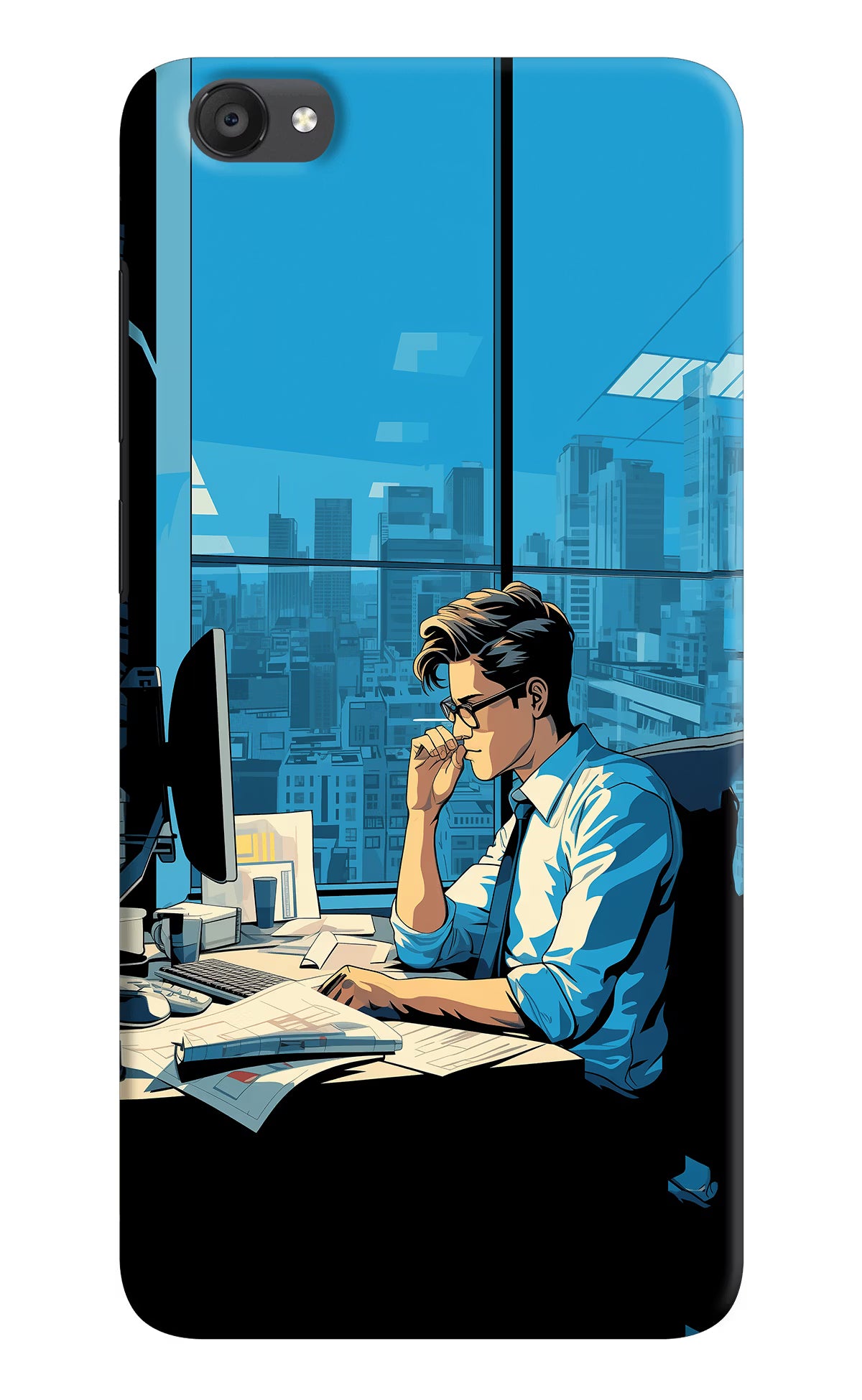 Focused Hustler (AI Generated) Vivo Y55s Hard Case Back Cover by Casekaro