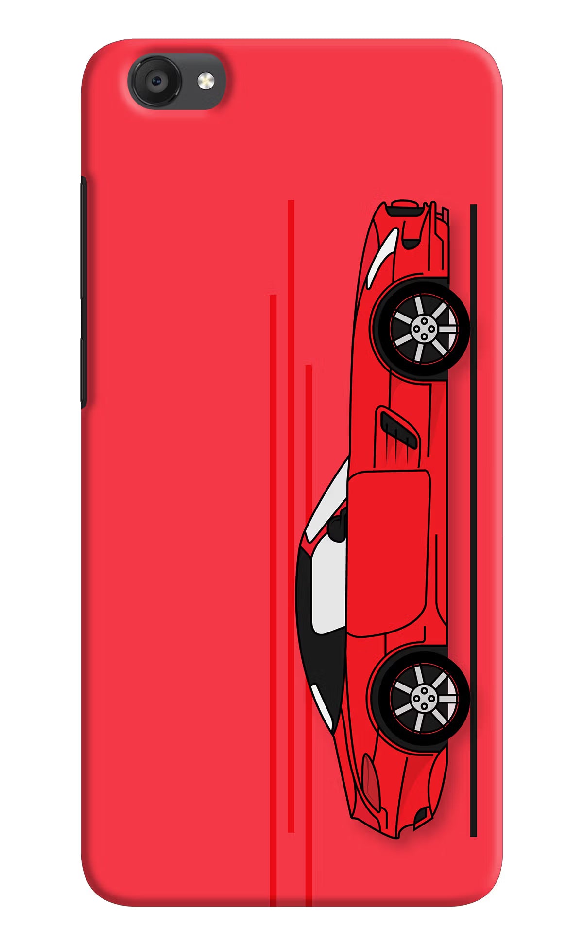 Red Velocity Vivo Y55s Hard Case Back Cover by Casekaro