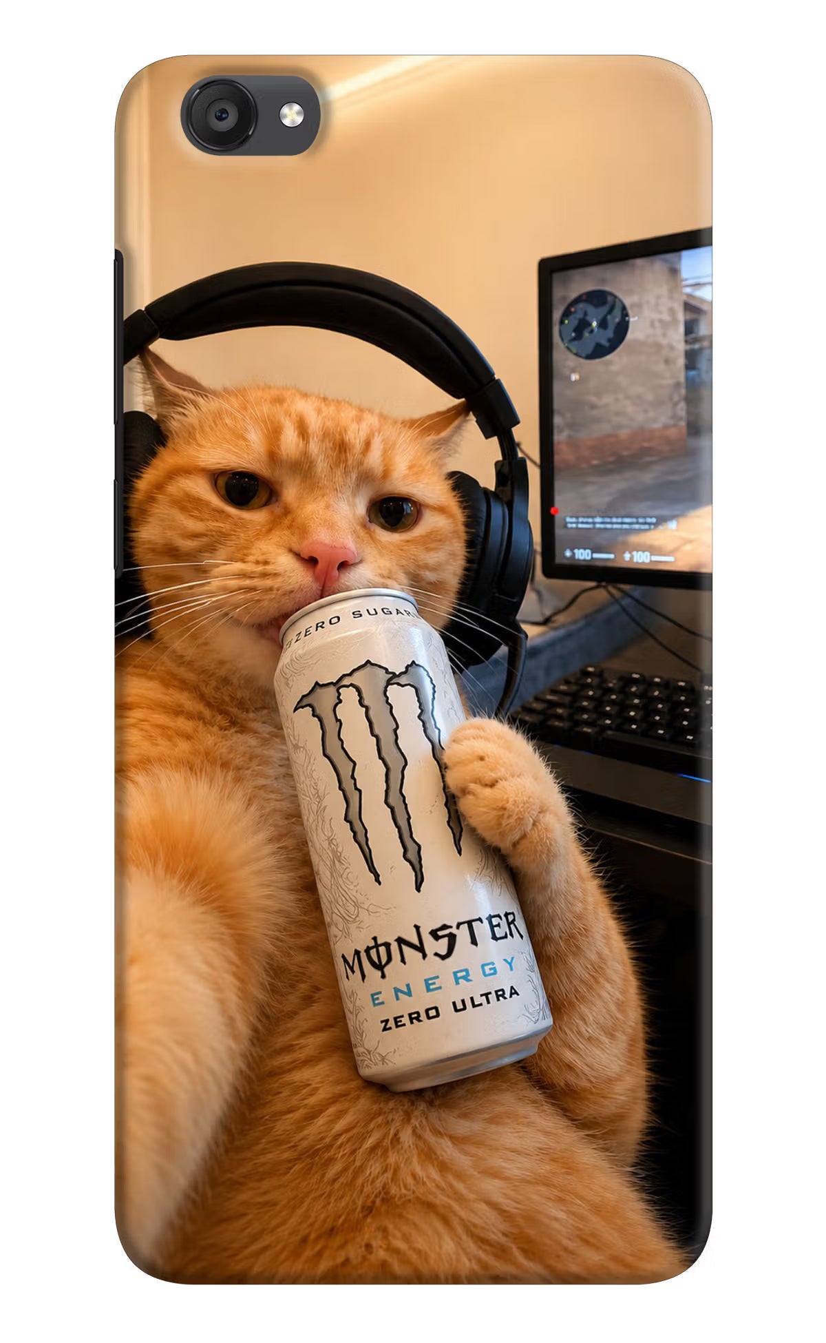 Gamer Cat Energy Vivo Y55s Back Cover