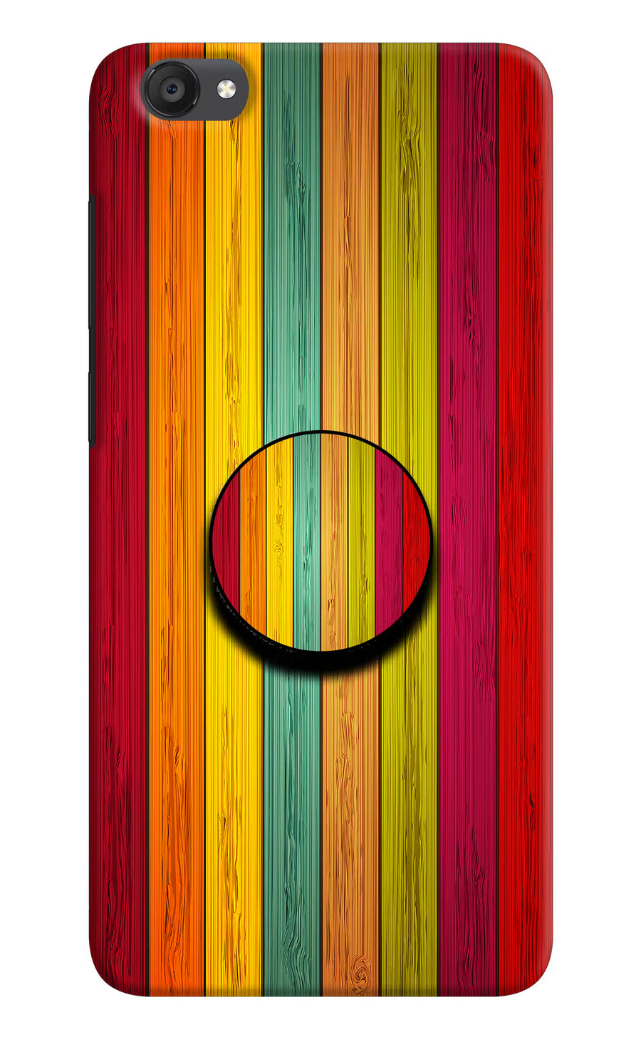 Multicolor Wooden Vivo Y55s Pop Case, Hard case