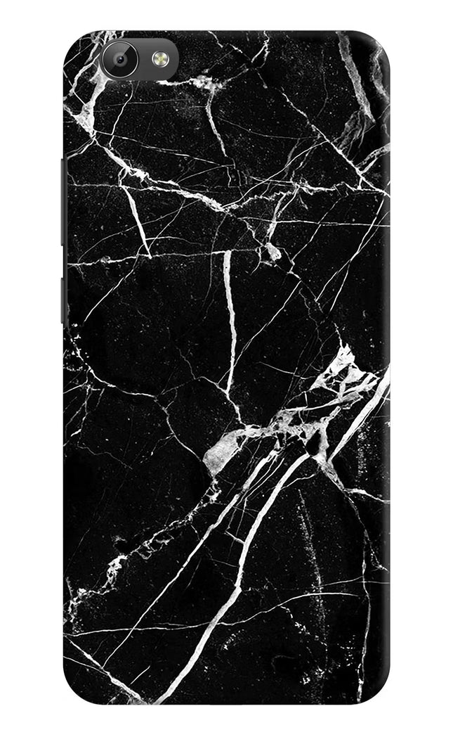 Black Marble Pattern Vivo Y66 Hard Case Back Cover by Casekaro