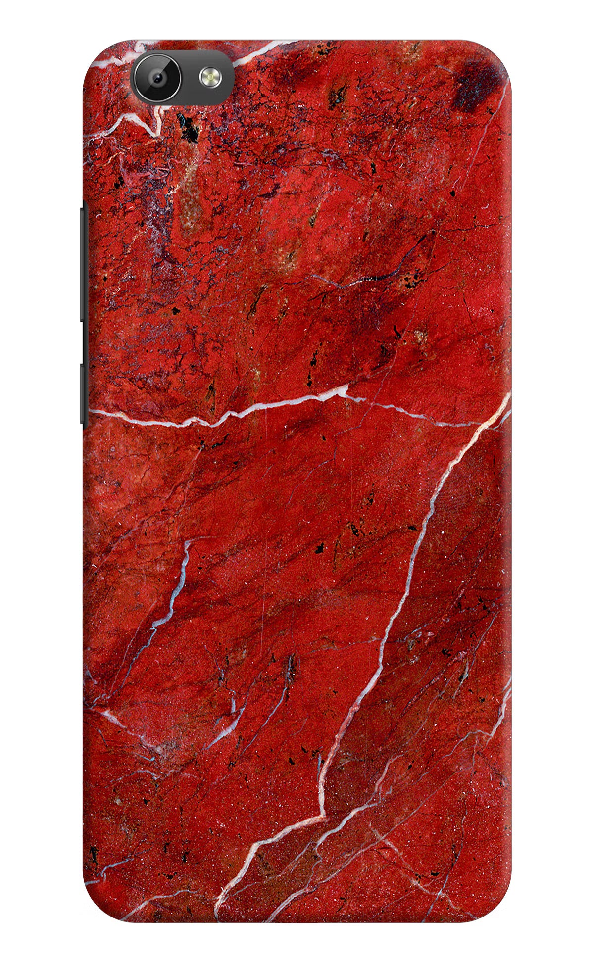Red Marble Design Vivo Y66 Hard Case Back Cover by Casekaro