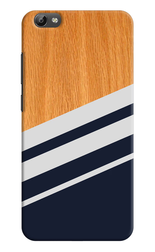 Blue and white wooden Vivo Y66 Hard Case Back Cover by Casekaro