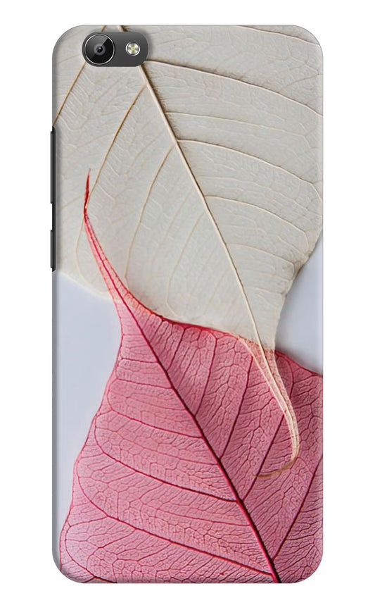 White Pink Leaf Vivo Y66 Hard Case Back Cover by Casekaro