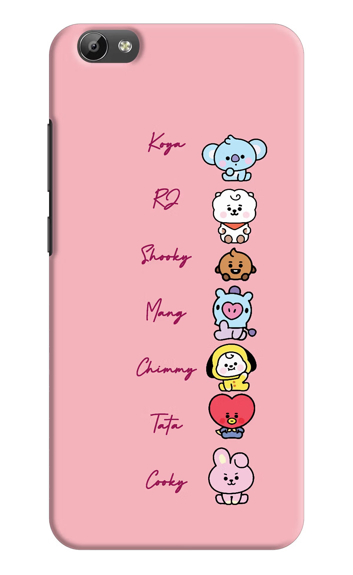 BTS names Vivo Y66 Hard Case Back Cover by Casekaro