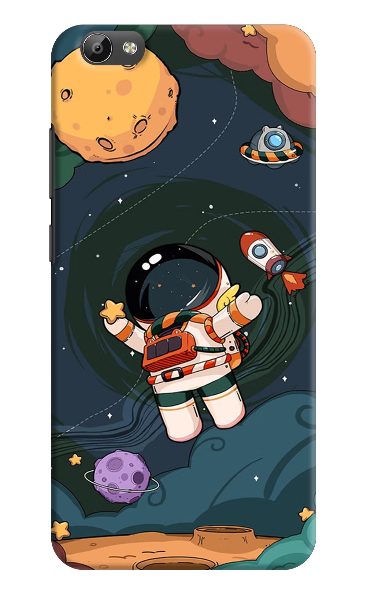 Cartoon Astronaut Vivo Y66 Hard Case Back Cover by Casekaro