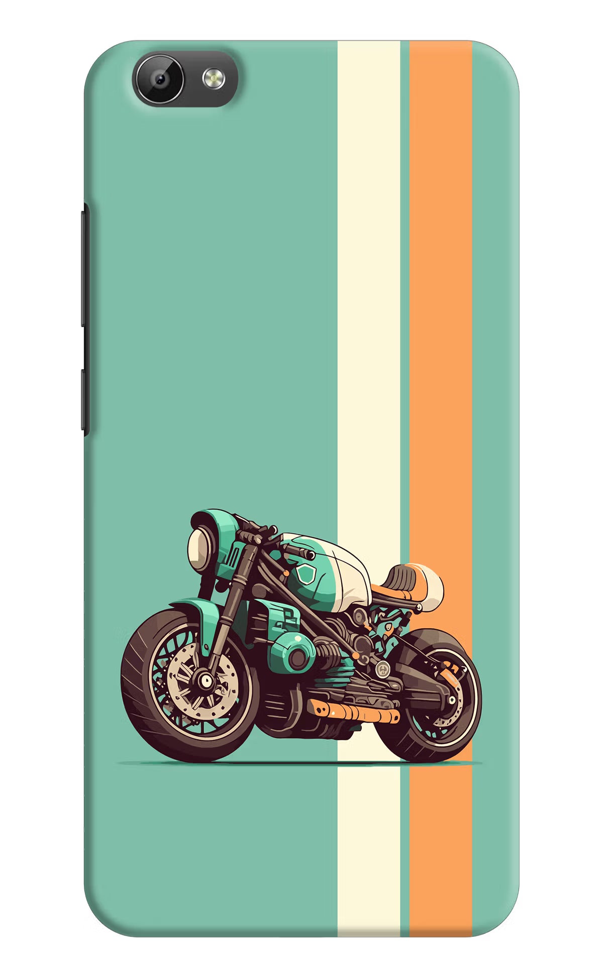 Striped Moto Drift Vivo Y66 Hard Case Back Cover by Casekaro