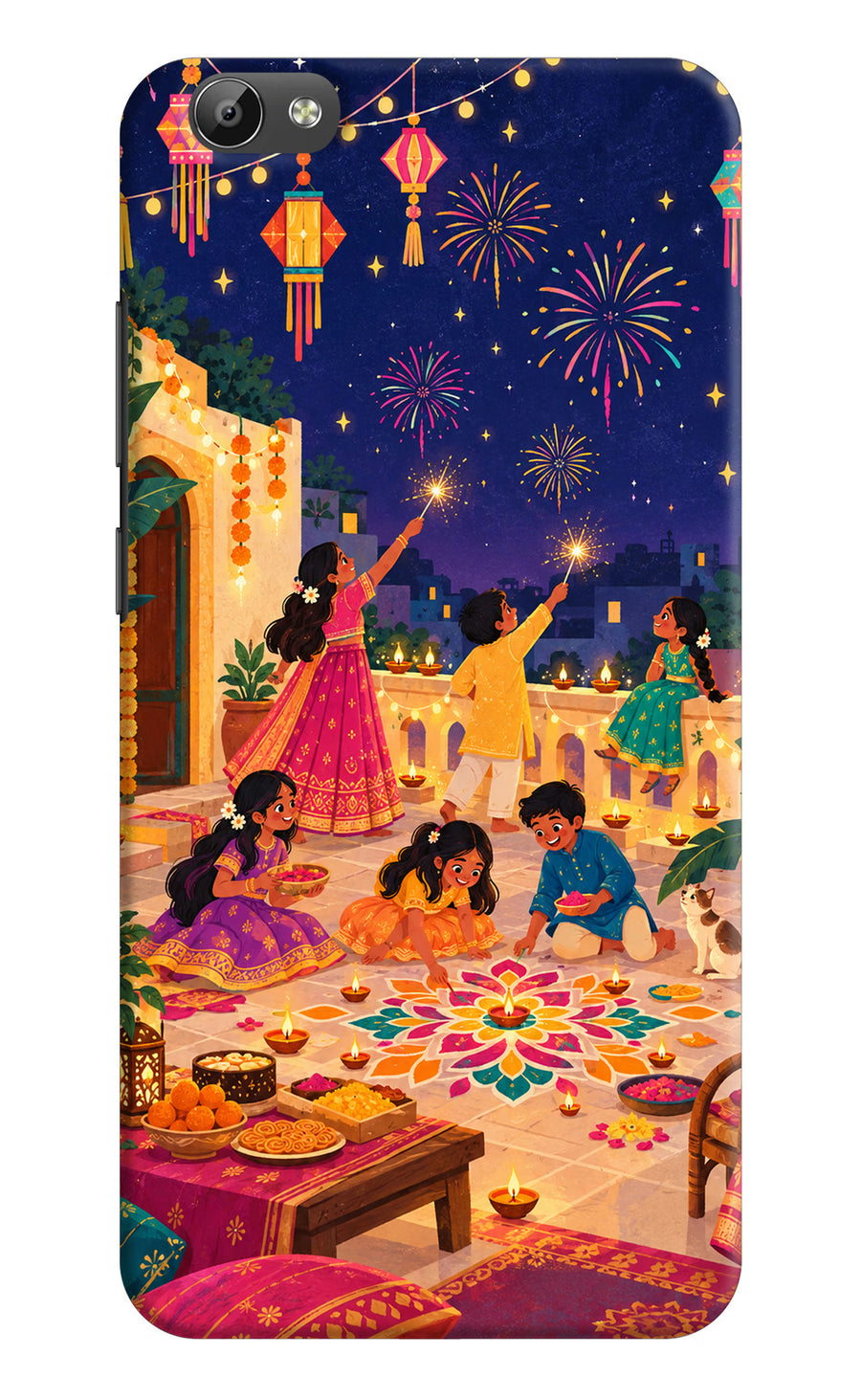 Diwali Night Vivo Y66 Back Cover, Hard case