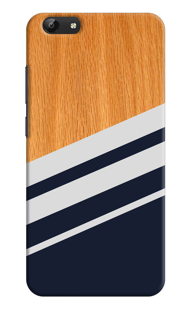 Blue and white wooden Vivo Y69 Hard Case Back Cover by Casekaro