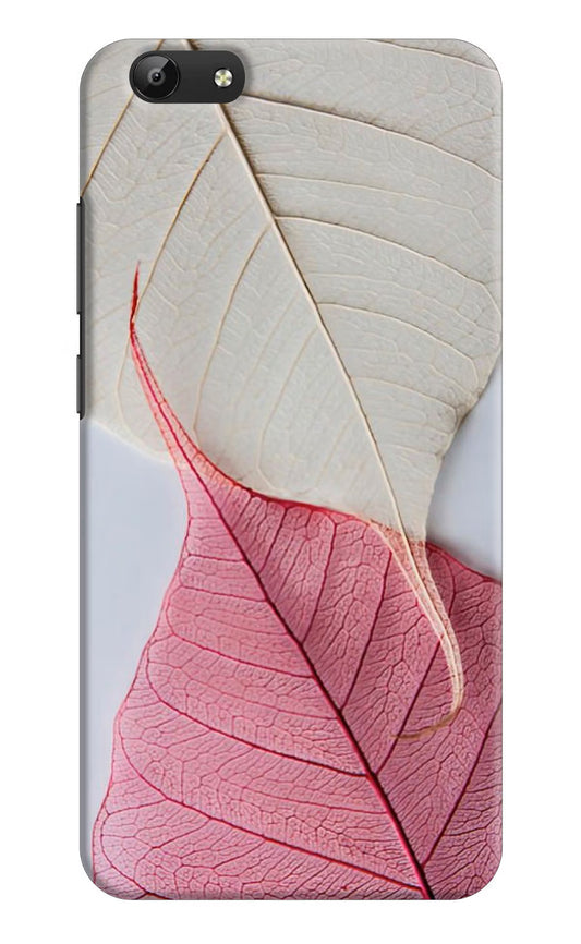 White Pink Leaf Vivo Y69 Hard Case Back Cover by Casekaro
