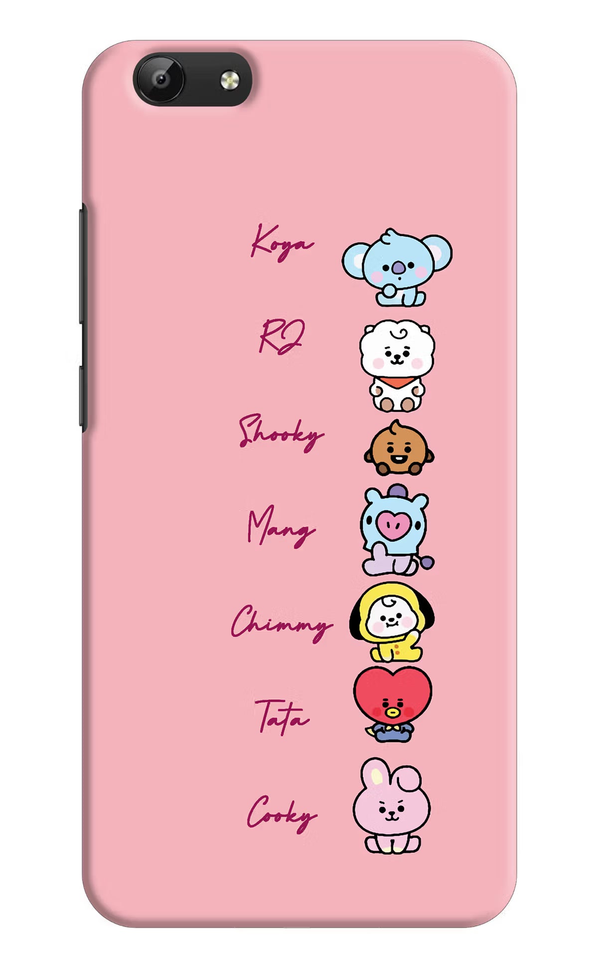 BTS names Vivo Y69 Hard Case Back Cover by Casekaro