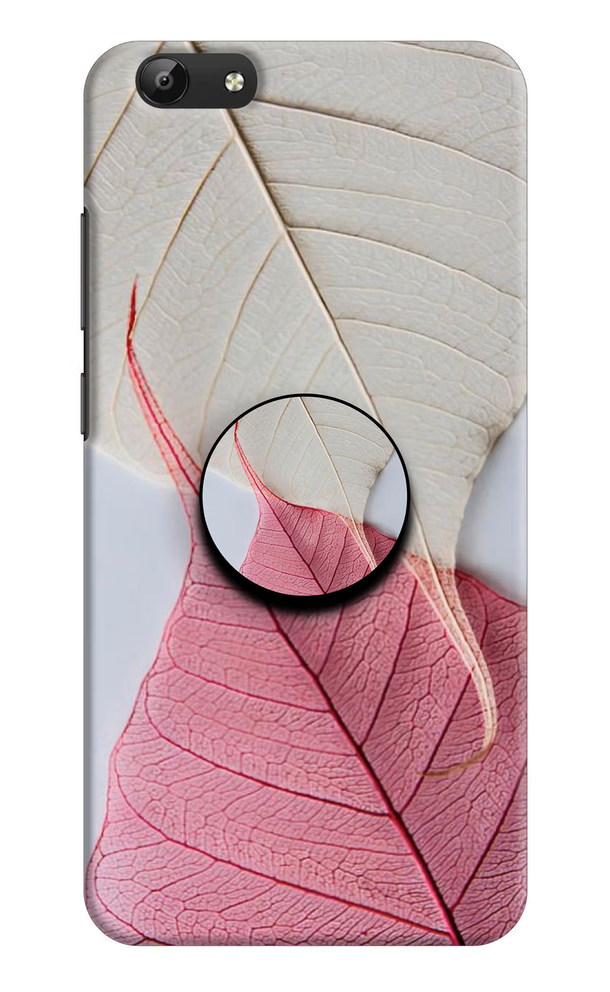 White Pink Leaf Vivo Y69 Pop Case by Casekaro