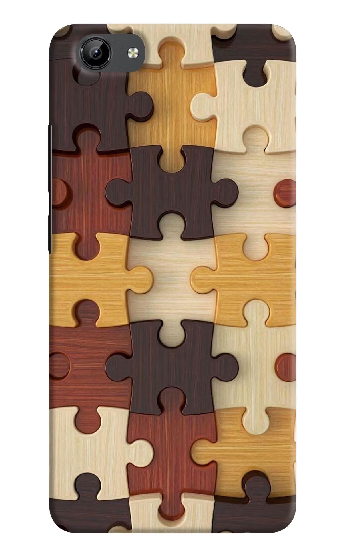 Wooden Puzzle Vivo Y71 Hard Case Back Cover by Casekaro