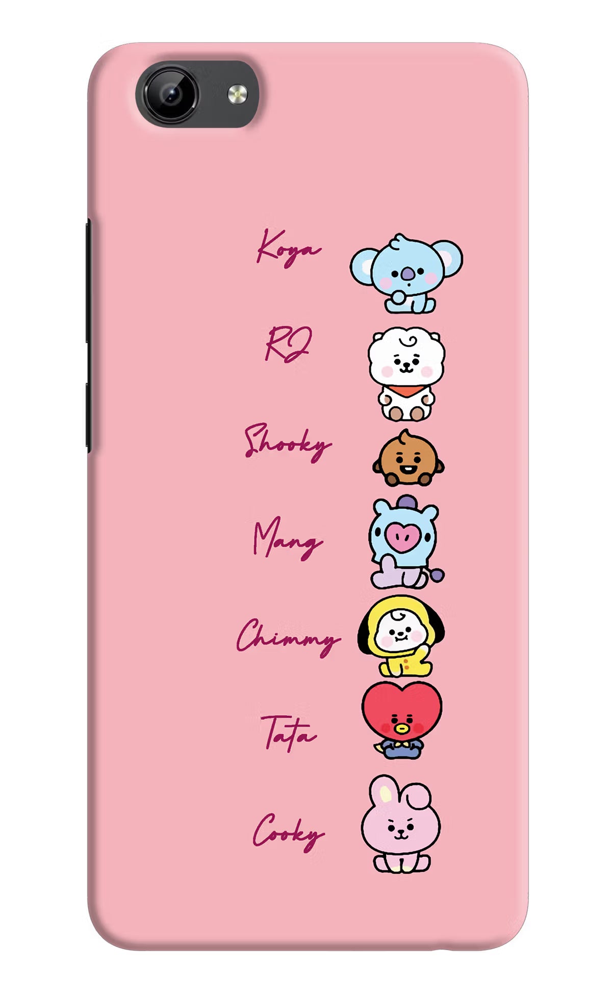 BTS names Vivo Y71 Hard Case Back Cover by Casekaro