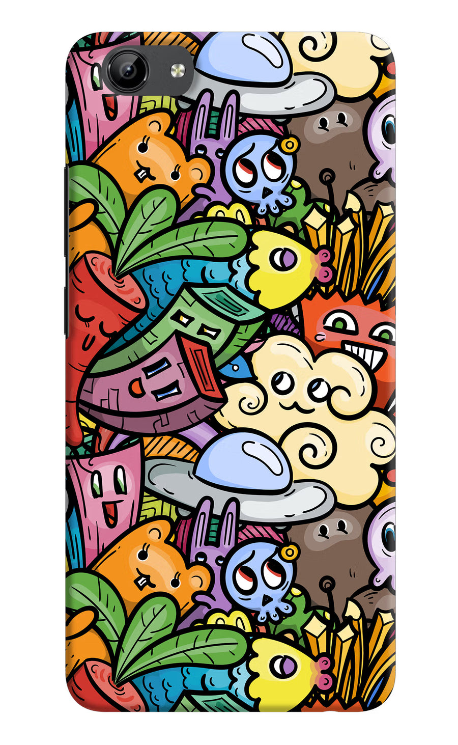 Veggie Doodle Vivo Y71 Back Cover, Hard case