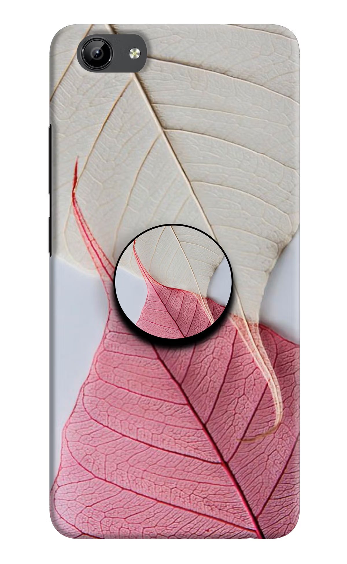 White Pink Leaf Vivo Y71 Pop Case by Casekaro