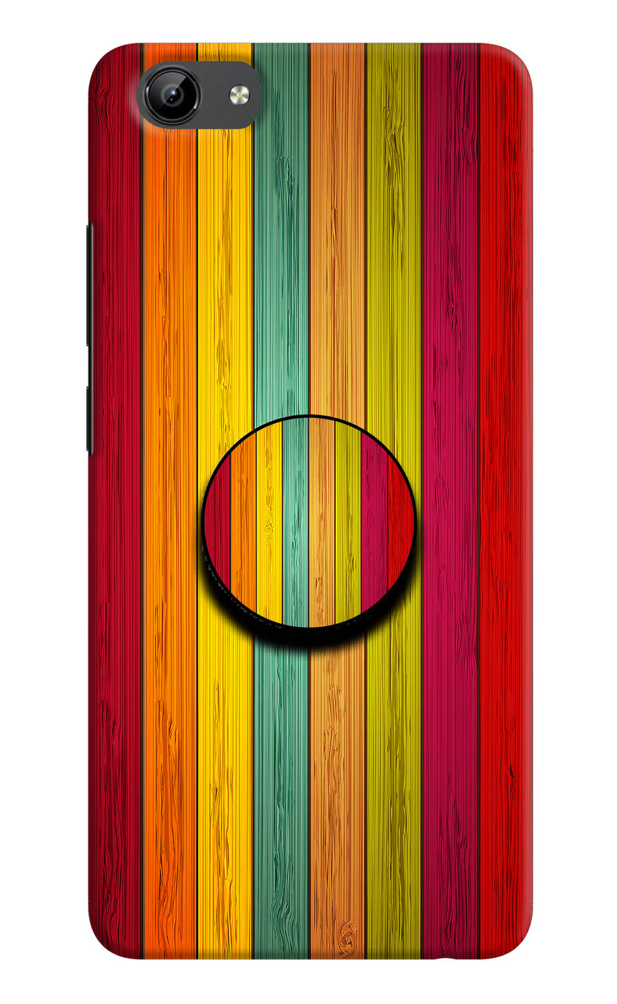 Multicolor Wooden Vivo Y71 Pop Case, Hard case