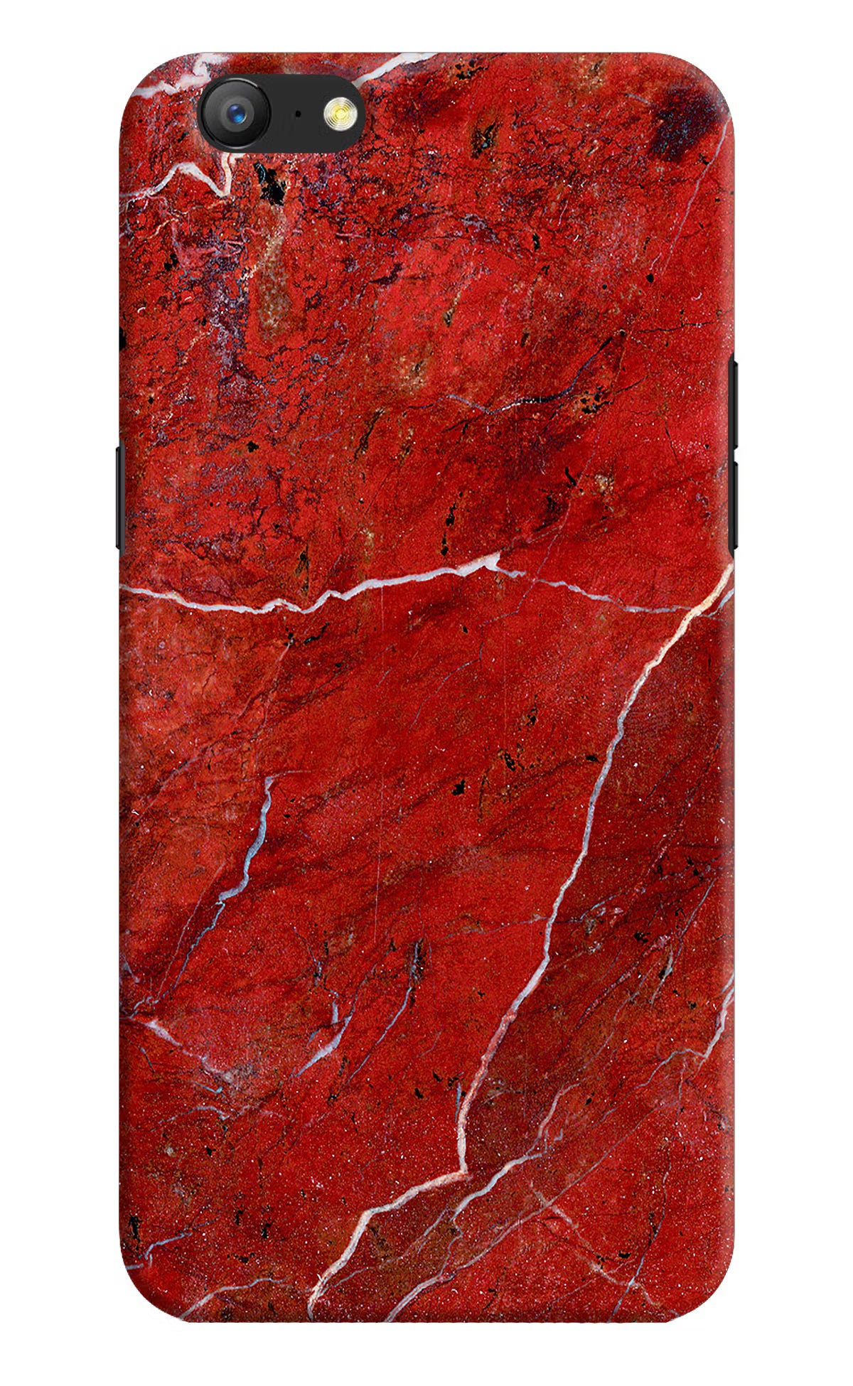 Red Marble Design Oppo A57 Hard Case Back Cover by Casekaro