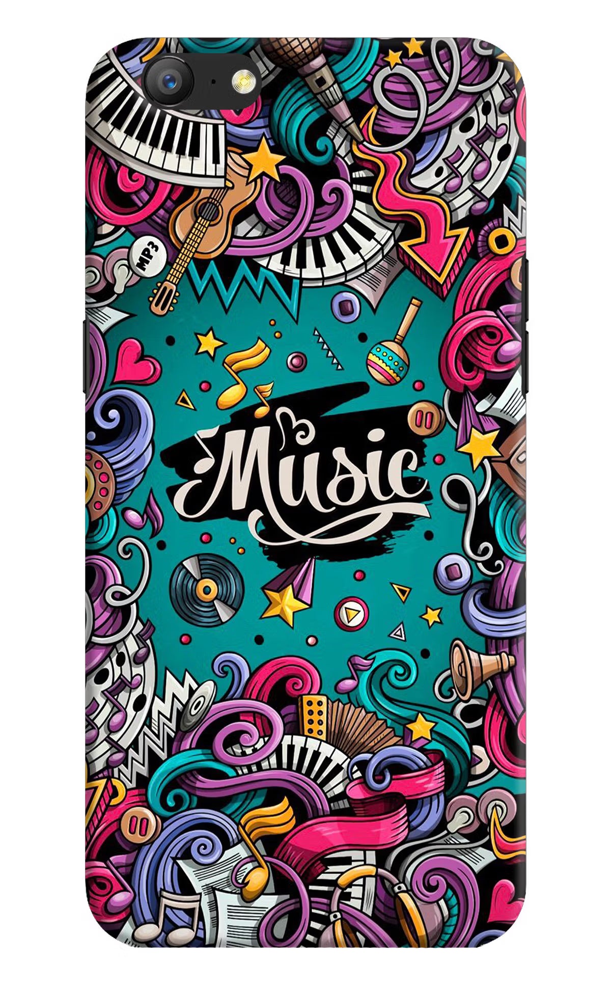Music Graffiti Oppo A57 Hard Case Back Cover by Casekaro