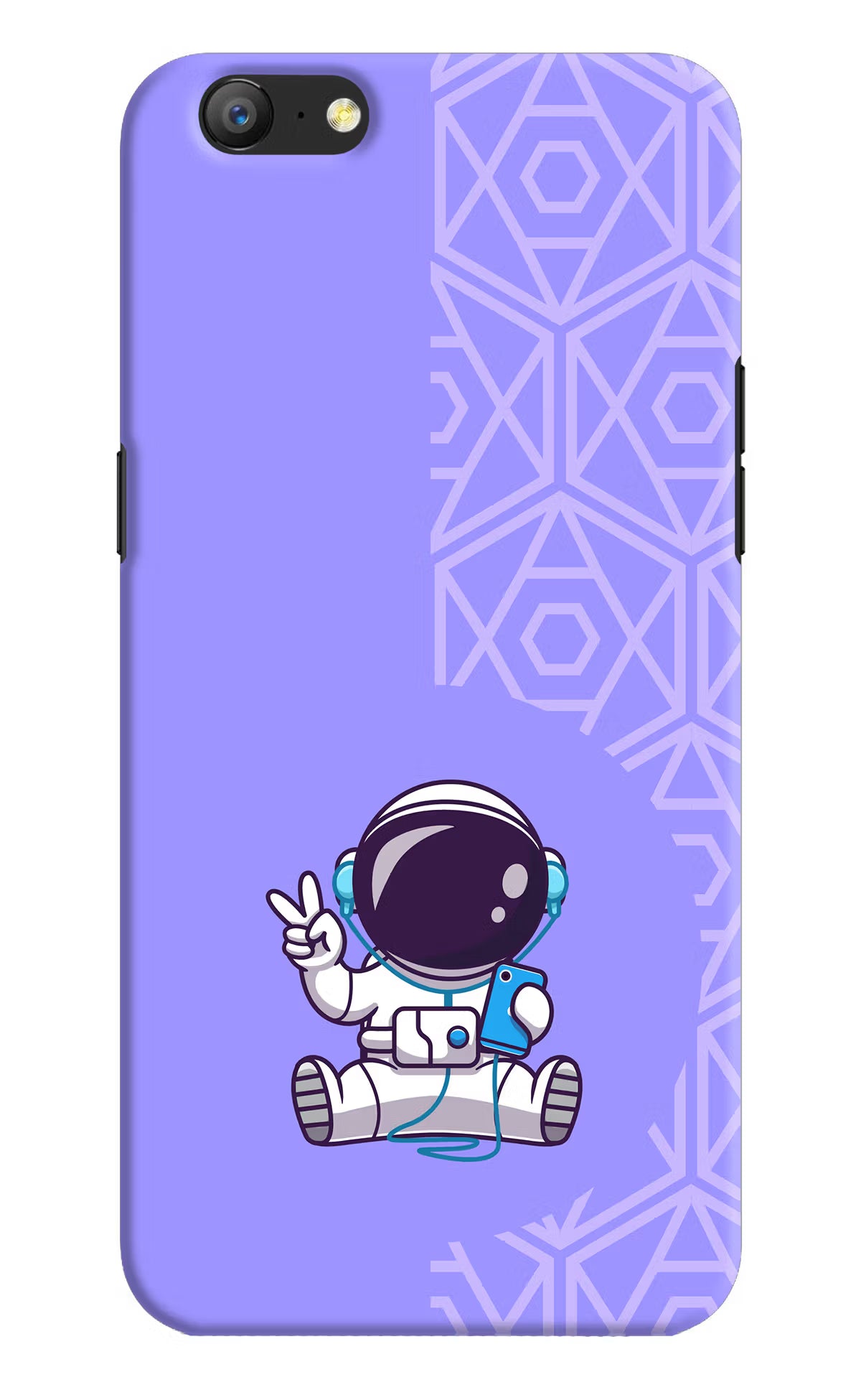 Cute Astronaut Chilling Oppo A57 Hard Case Back Cover by Casekaro