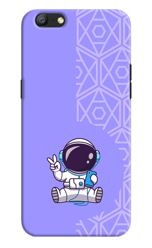 Cute Astronaut Chilling Oppo A57 Hard Case Back Cover by Casekaro