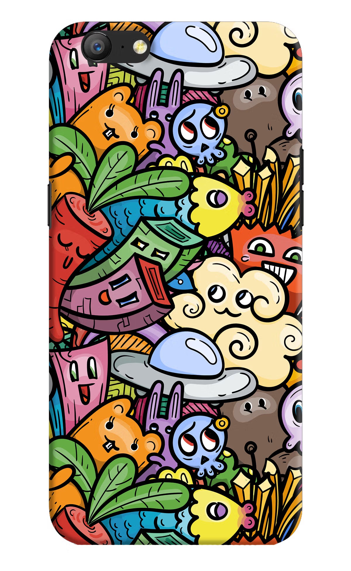 Veggie Doodle Oppo A57 Hard Case Back Cover by Casekaro