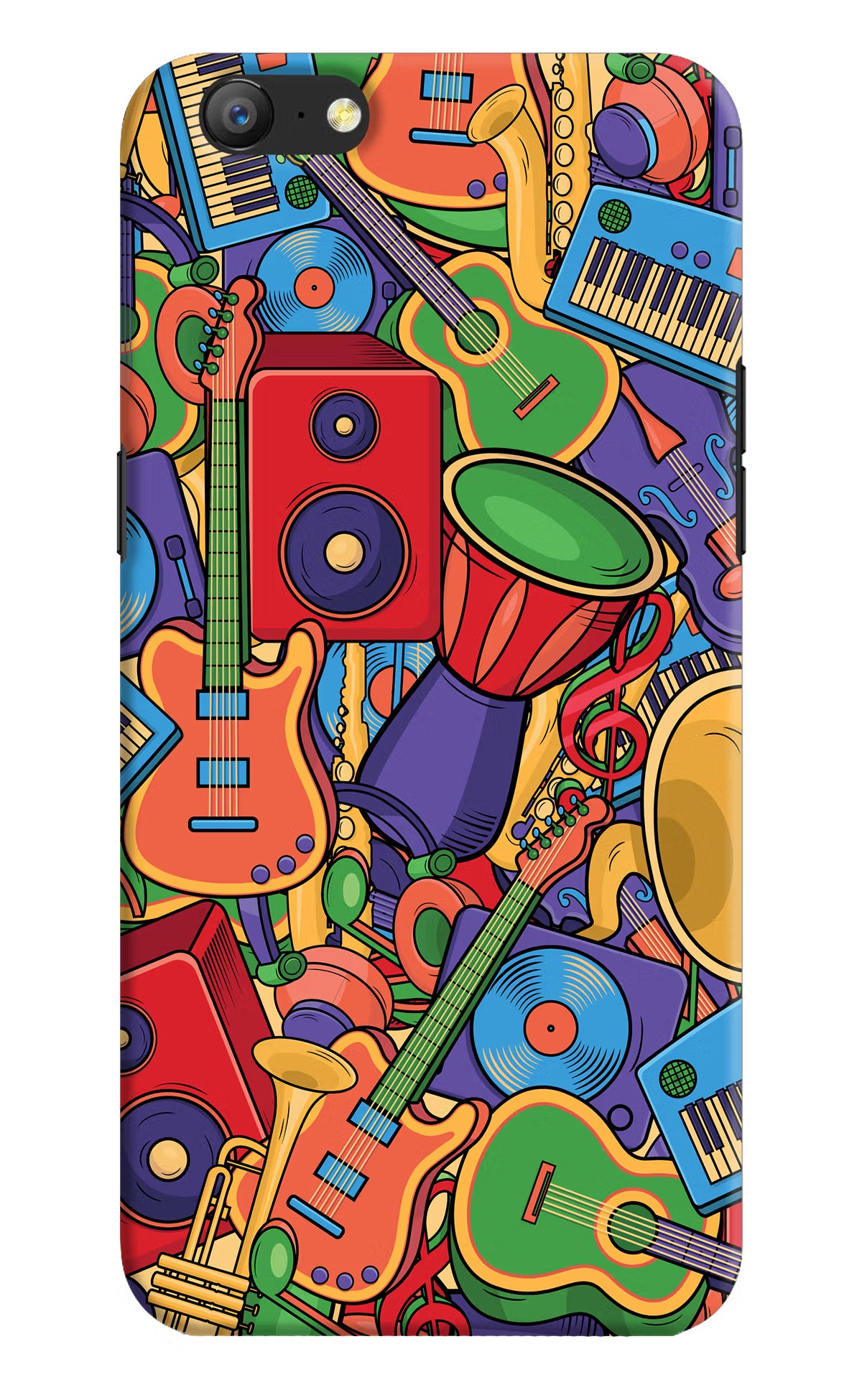 Music Instrument Doodle Oppo A57 Hard Case Back Cover by Casekaro